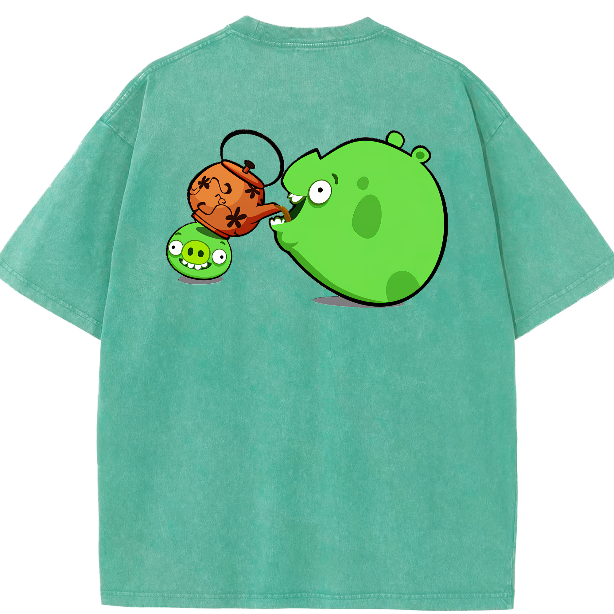 （画像用） Angry Birds アングリーバード 綿100% ヴィンテージ風 半袖Tシャツ（背面プリント）